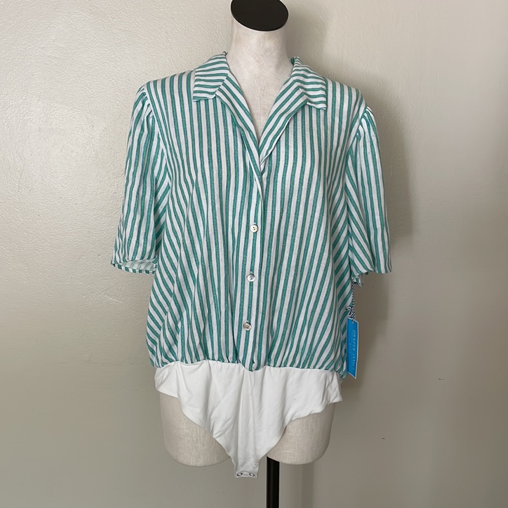 NWT DRAPER JAMES RSVP Button Front Bodysuit. XXL - Picture 4 of 10